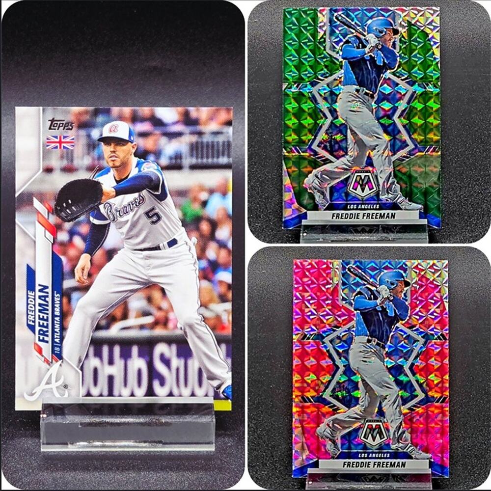 Freddie Freeman Topps UK Green Pink Camo Prizm Inserts Los Angeles Dodgers Star